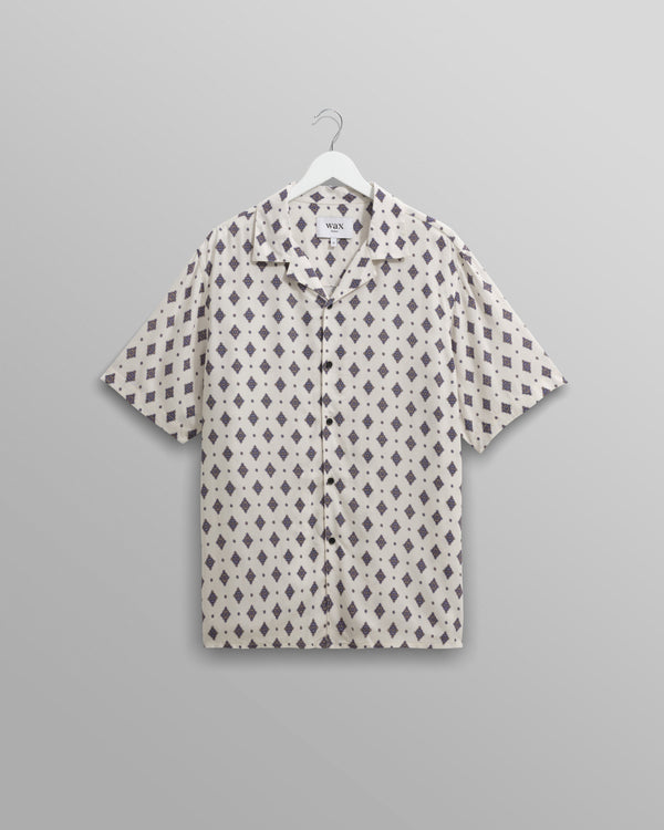 wax london Didcot Shirt Ecru Ditsy Tile