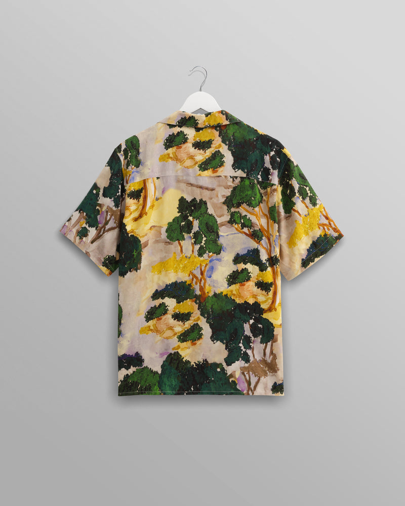 wax london Didcot Shirt Ecru/Green Forest