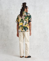 wax london Didcot Shirt Ecru/Green Forest