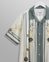 wax london Didcot Shirt Green Floral Trailing