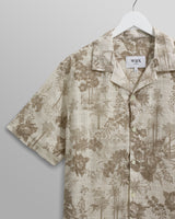 wax london Didcot Shirt Khaki Palm Floral