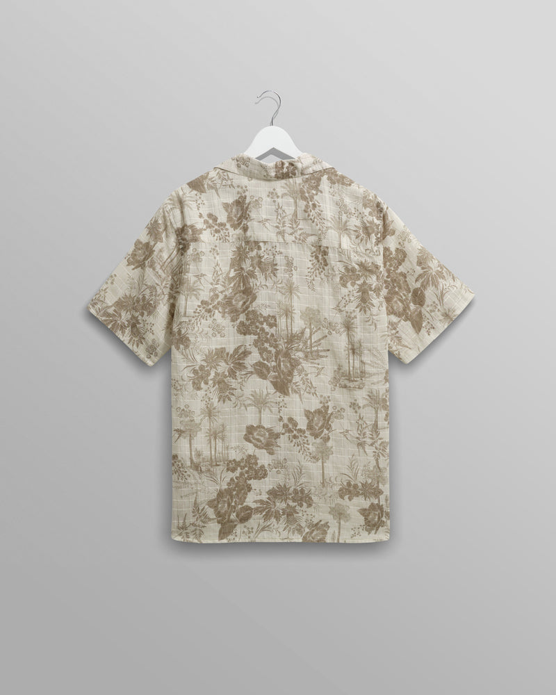 wax london Didcot Shirt Khaki Palm Floral