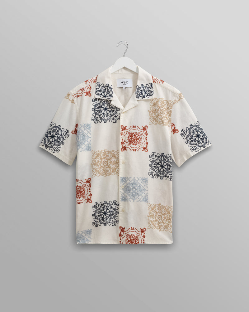 wax london Didcot Shirt Multi Ornate Squares