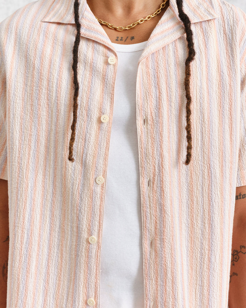 wax london Didcot Shirt Multi Pastel Stripe