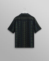 wax london Didcot Shirt Navy/Lime Green Aztec