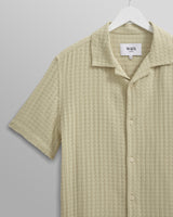 wax london Didcot Shirt Sage Wave Textured Stripe