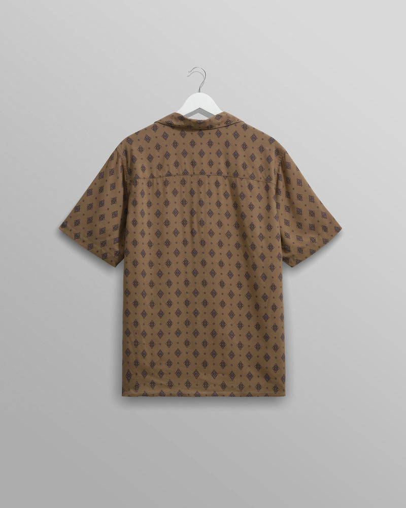 wax london Didcot Shirt Taupe Ditsy Tile