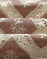 wax london men's Didcot - Taupe And Ecru Diamond Lace Short-Sleeve Shirt