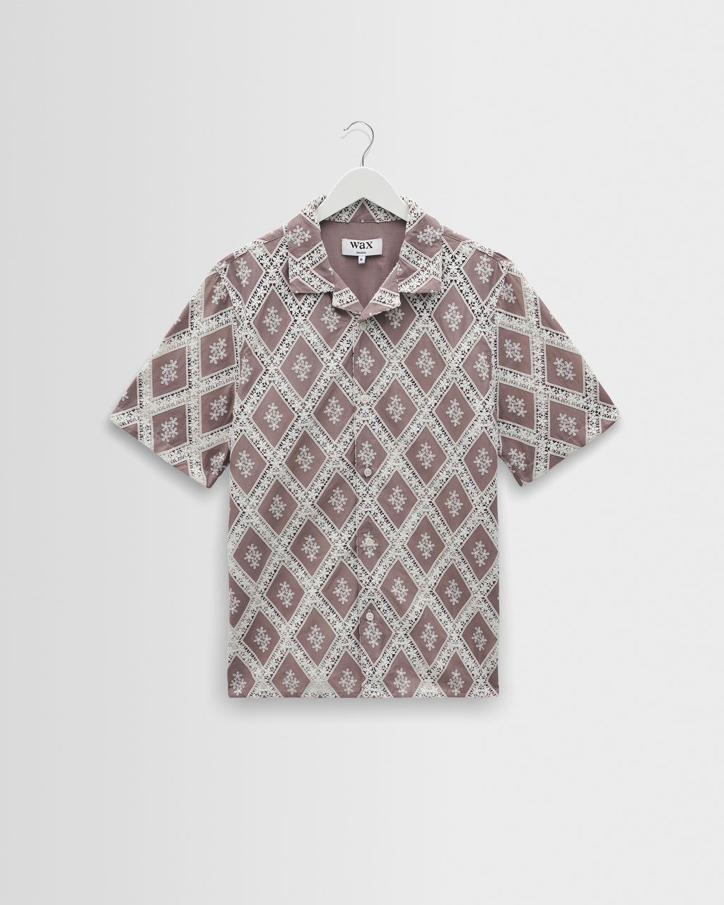 Didcot Ecru Diamond Lace Short Sleeve Shirt