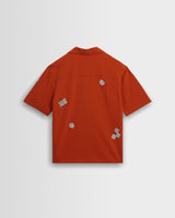 Didcot - Terracotta And Ecru Scribble Applique Short-Sleeve Shirt
