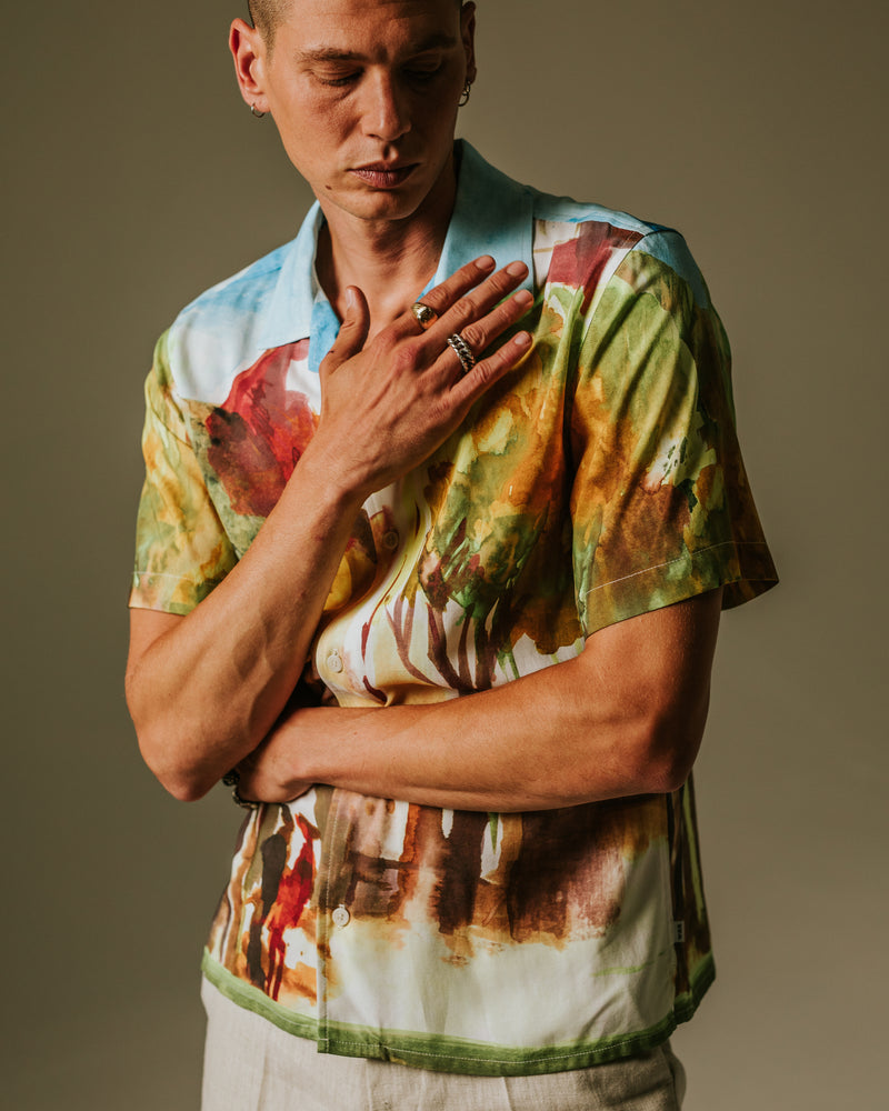 wax london Didcot - Watercolour Abstract Painting Short-Sleeve Shirt