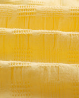 wax london Didcot - Yellow Waffle Seersucker Cotton Short-Sleeve Shirt