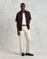 wax london Dorset - Black And Multicolour Crochet Knitted Polo Shirt