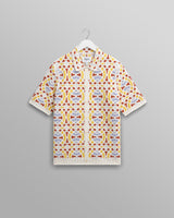 wax london Dorset - Ecru And Multicolour Crochet Knitted Polo Shirt