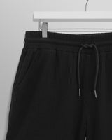 wax london Dudley - Black Rigid Waffle Shorts