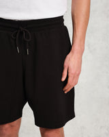 wax london men's Dudley - Black Textured Waffle Shorts