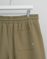 wax london men's Dudley - Khaki Textured Waffle Shorts