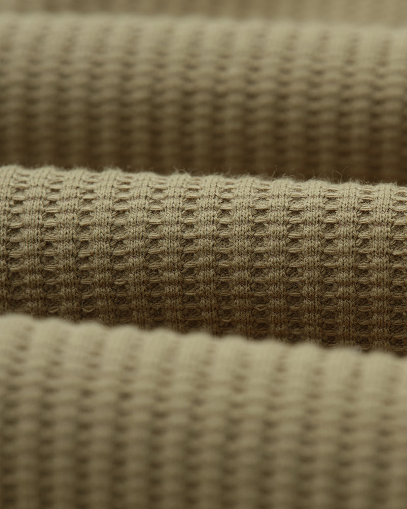 wax london men's Dudley - Khaki Textured Waffle Shorts