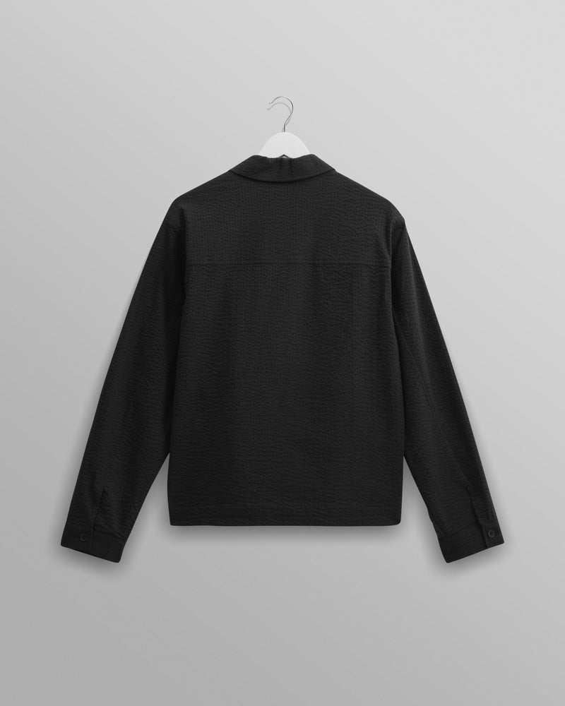 wax london Eldon - Black Cotton Seersucker Jacket