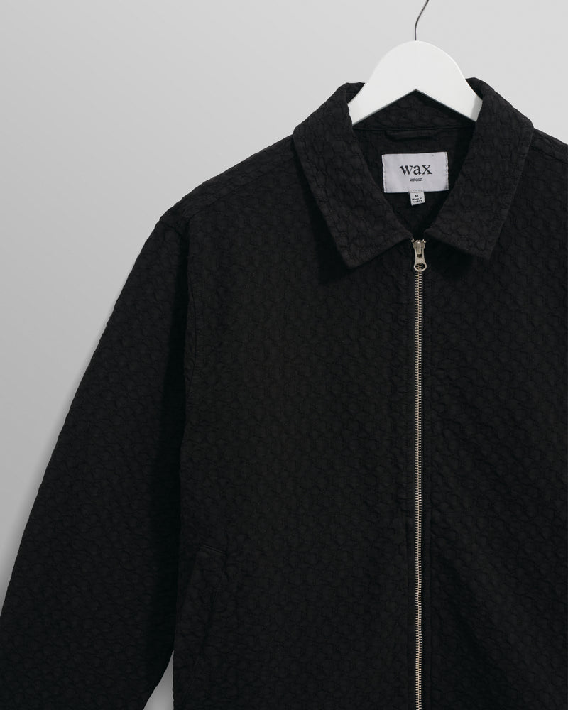wax london Eldon - Black Floral Diamond Cotton Jacket