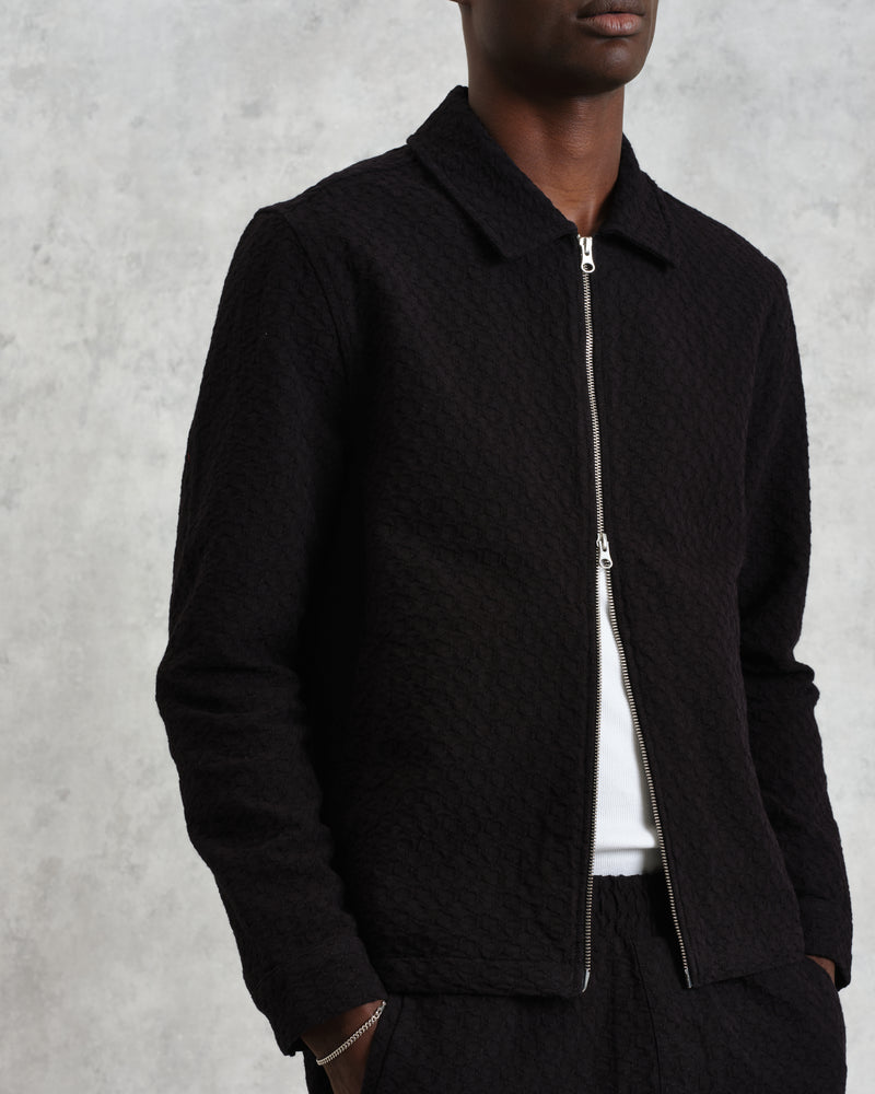wax london Eldon - Black Floral Diamond Cotton Jacket