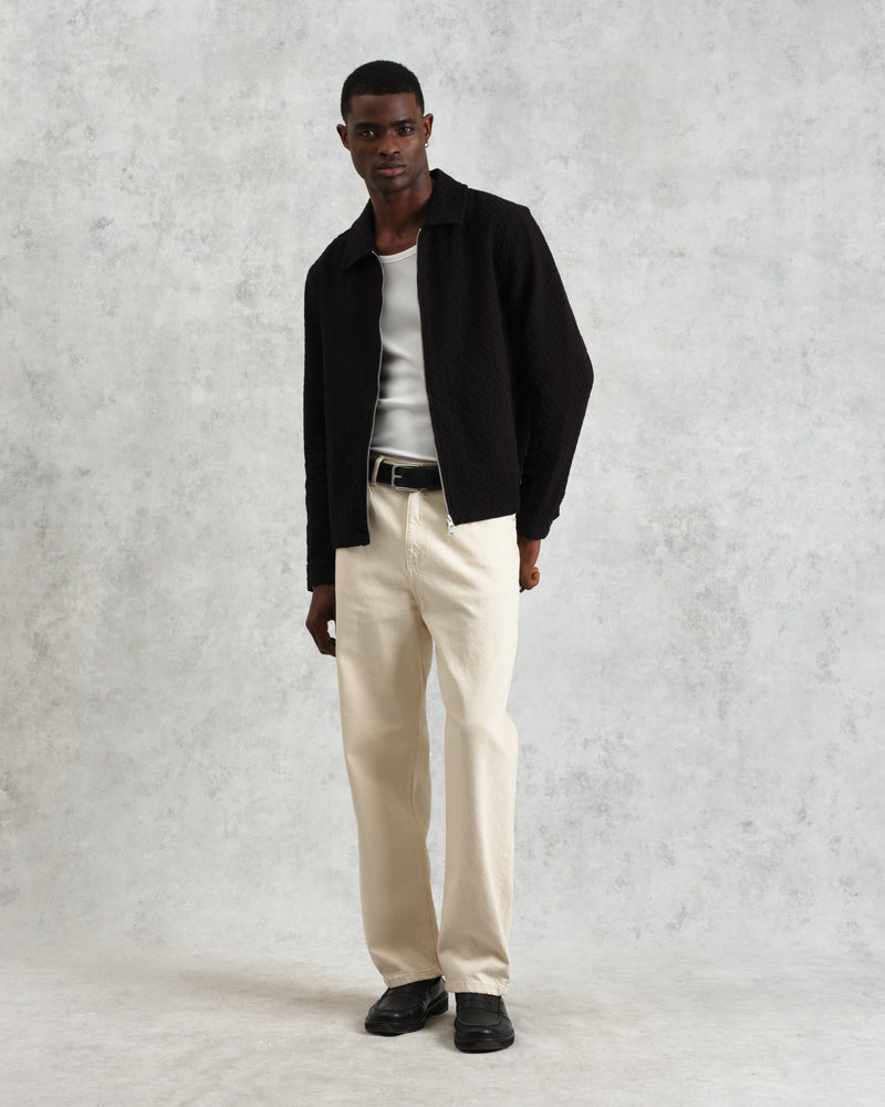 wax london Eldon - Black Floral Diamond Cotton Jacket