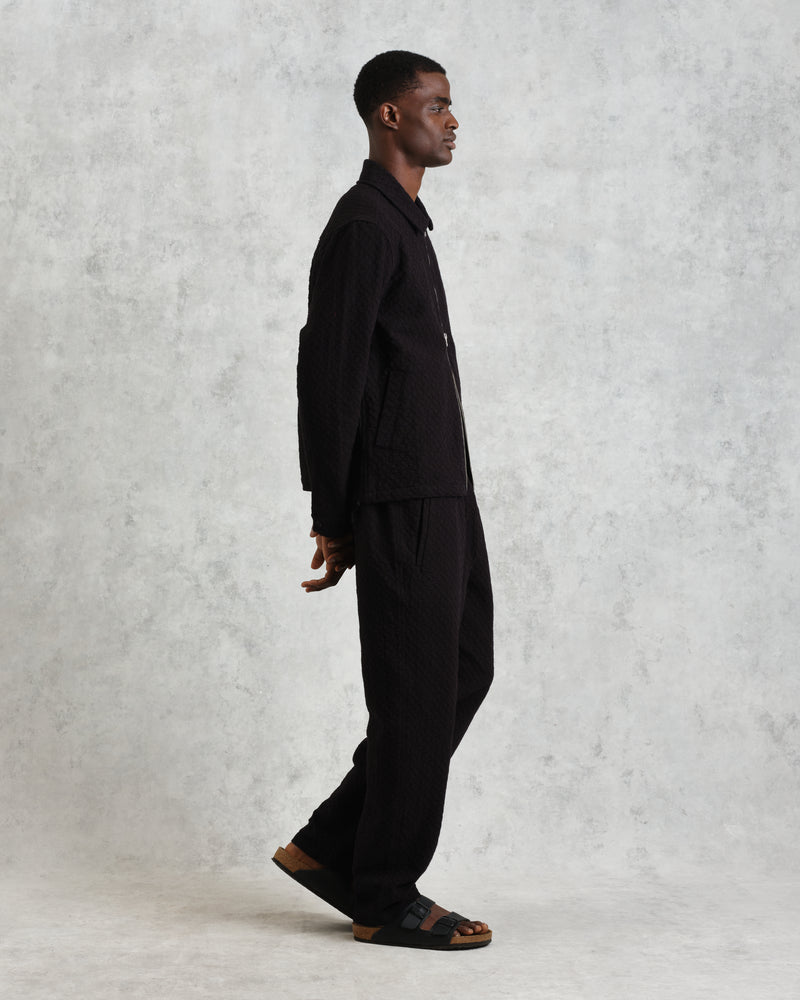 wax london Eldon - Black Floral Diamond Cotton Jacket