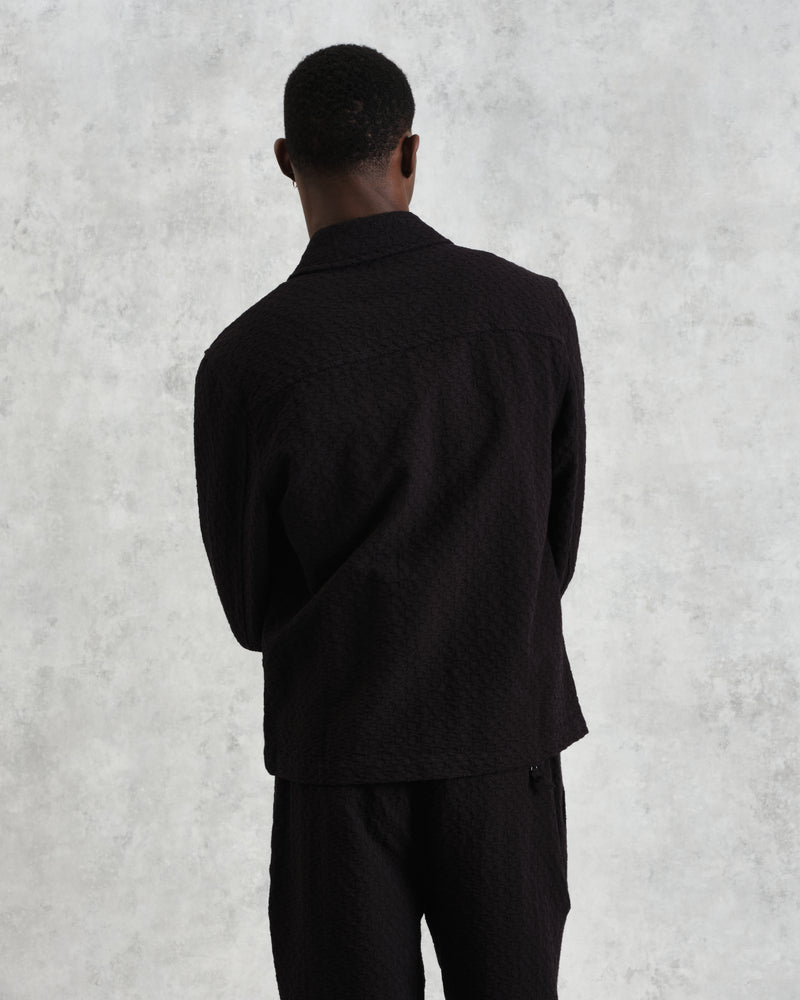 wax london Eldon - Black Floral Diamond Cotton Jacket