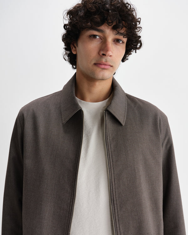 wax london men's Eldon - Brown Micro Puppytooth Jacket