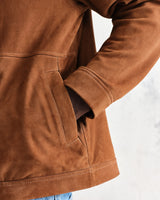 wax london Eldon Jacket Brown Suede