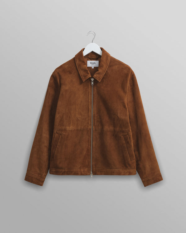 wax london Eldon Jacket Brown Suede