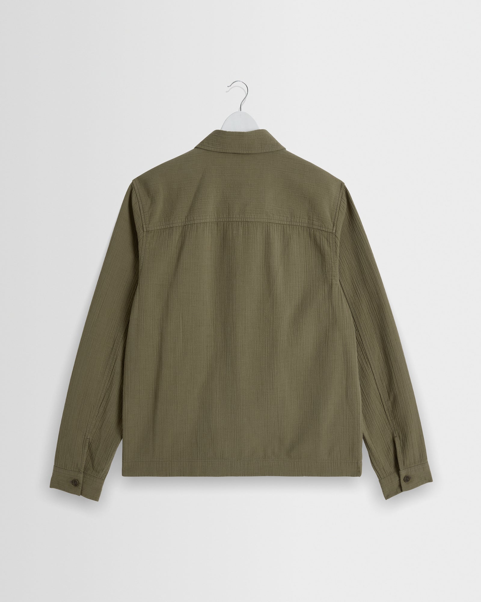 Men's Khaki Crinkle Cotton-Linen Jacket | Wax London