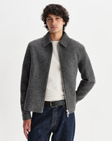 wax london men's Eldon - Mid Grey Boiled Italian Wool Jacket