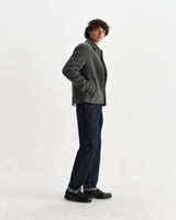 wax london men's Eldon - Mid Grey Boiled Italian Wool Jacket