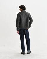 wax london men's Eldon - Mid Grey Boiled Italian Wool Jacket