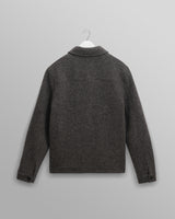 wax london men's Eldon - Mid Grey Boiled Wool Jacket
