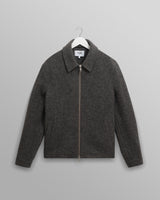 wax london men's Eldon - Mid Grey Boiled Wool Jacket