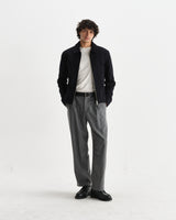 wax london men's Eldon - Midnight Navy Boiled Italian Wool Jacket