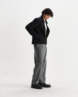 wax london men's Eldon - Midnight Navy Boiled Italian Wool Jacket