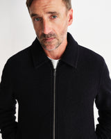 wax london men's Eldon - Midnight Navy Boiled Wool Jacket