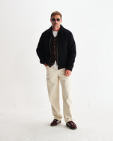 wax london men's Eldon - Midnight Navy Boiled Wool Jacket
