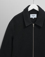 wax london men's Eldon - Midnight Navy Boiled Wool Jacket