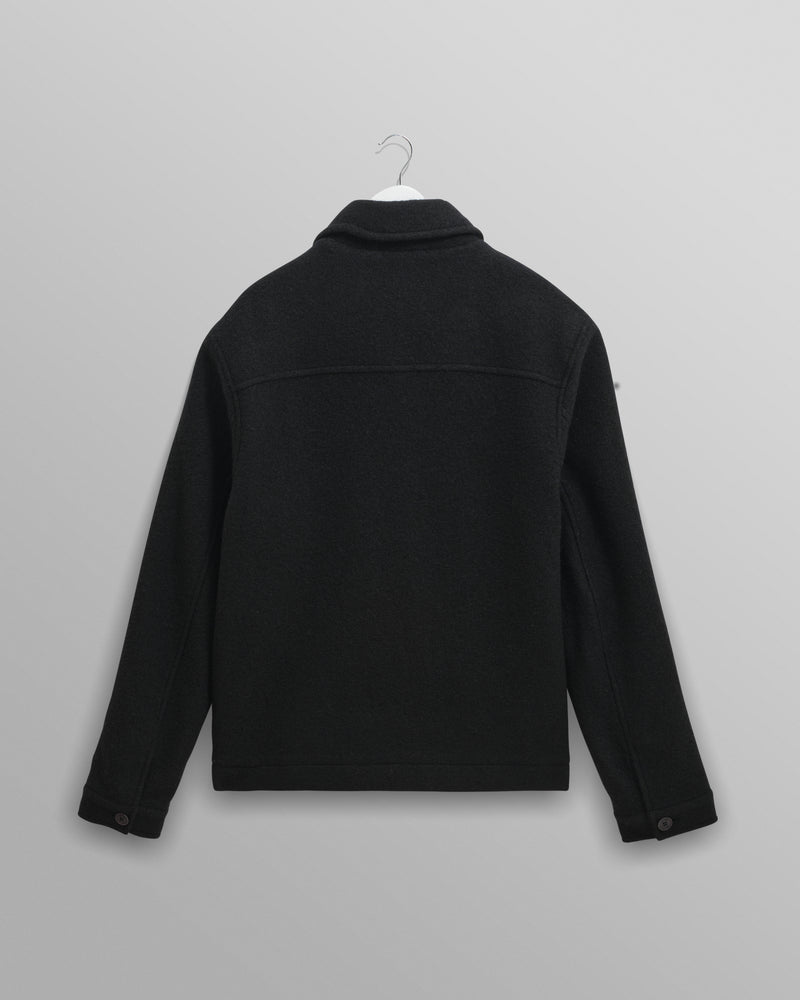 wax london men's Eldon - Midnight Navy Boiled Wool Jacket