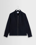 Eldon - Navy Crinkle Cotton-Linen Jacket