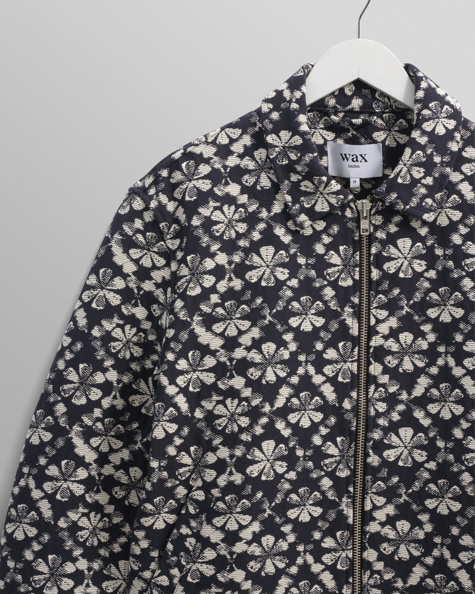 WAX LONDON フラワースタンプジャケット　ネイビー　サイズL Men's Navy Flower Stamp Jacquard Jacket | Wax London