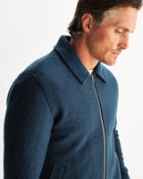wax london men's Eldon - Teal Boiled Wool Jacket