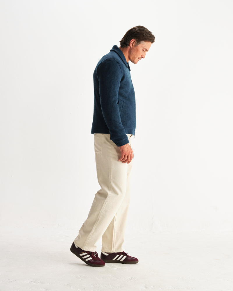 wax london men's Eldon - Teal Boiled Wool Jacket