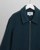 wax london men's Eldon - Teal Boiled Wool Jacket