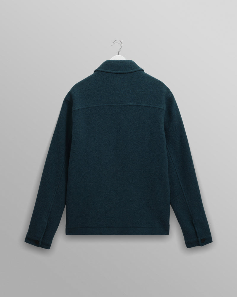 wax london men's Eldon - Teal Boiled Wool Jacket