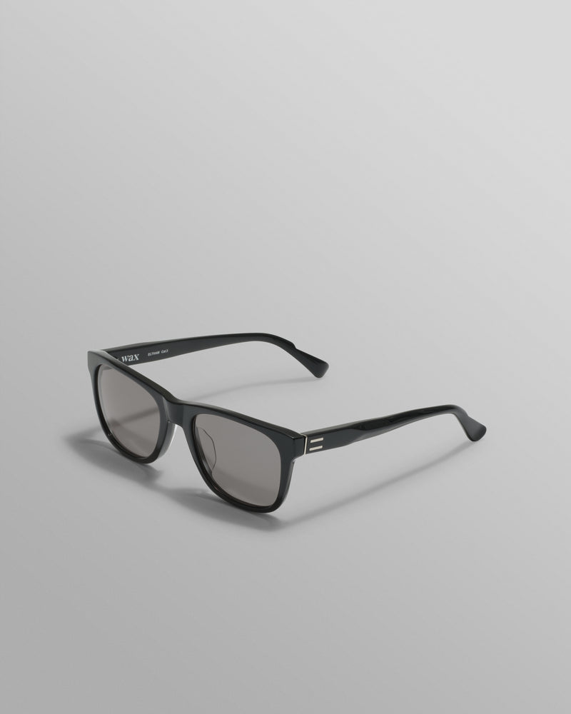 wax london Eltham - Black Acetate Square Sunglasses